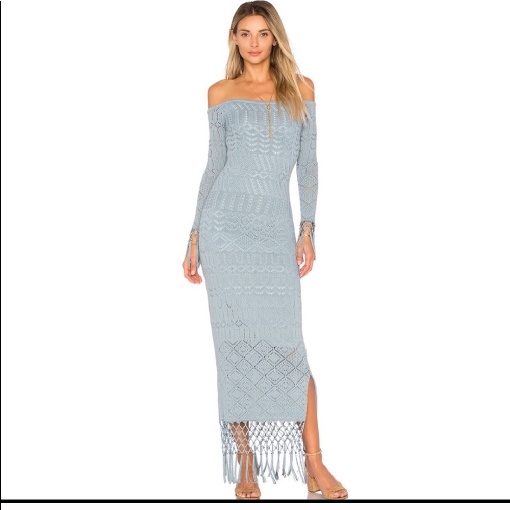 House of Harlowe x Revolve Blue Knit Dress